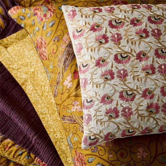 Seasons By May Cushion in Linen Grey By Morris & Co