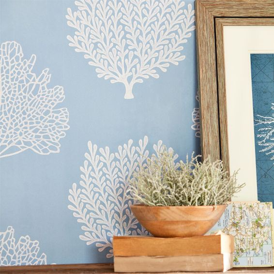 Coraline Wallpaper 216577 by Sanderson in Marine Blue
