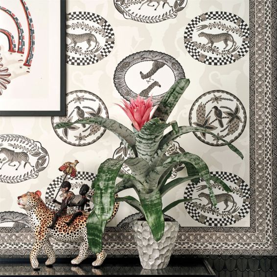 Matrinah Wallpaper 4019 by Cole & Son in Soot Snow