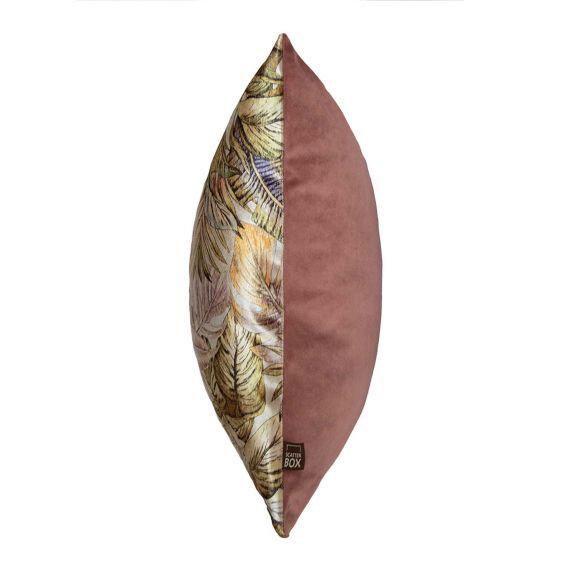 Fern Leaf Metallic Cushion in Gold Purple