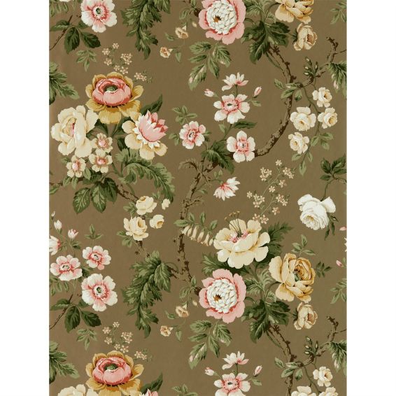 Hykenham Wallpaper 217042 by Sanderson in Gold Metallic Rose
