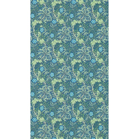 Seaweed Wallpaper 214713 by Morris & Co in Cobalt Thyme Green
