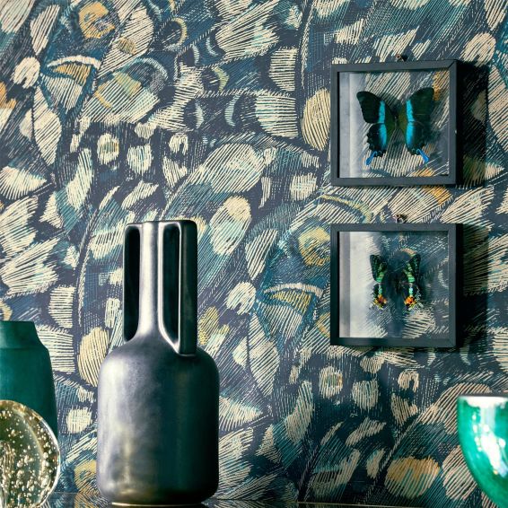Lamina Wallpaper 112167 by Harlequin in Ink Marine Blue