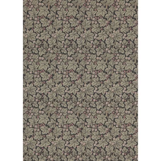 Bramble Floral Wallpaper 214699 by Morris & Co in Charcoal Grey