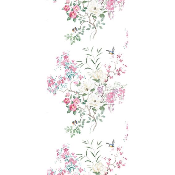 Magnolia And Blossom Wallpaper Panel B 216306 by Sanderson in Multi