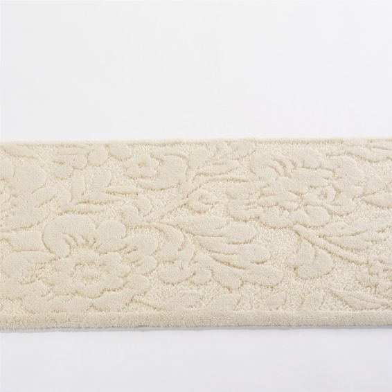 Brighton 101 Floral Bath Mats in Ecru by Designer Abyss & Habidecor