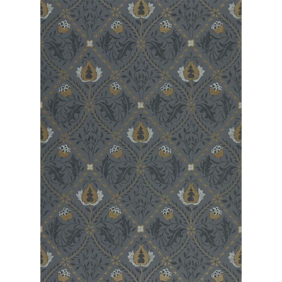 Pure Trellis Wallpaper 216527 by Morris & Co in Black Ink
