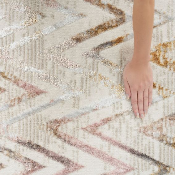 Glitz GLZ05 Chevron Shimmering Rugs by Nourison in Multi