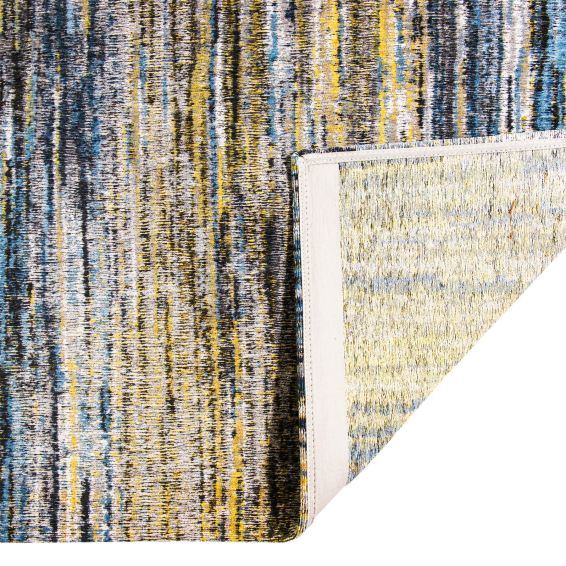Louis De Poortere Designer Rugs Sari 8873 in Blue Yellow Mix