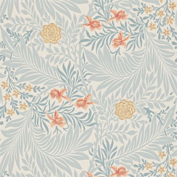 Larkspur Wallpaper 212556 by Morris & Co in Slate Russet
