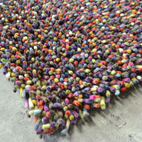 Brink and Campman Rocks Mix Shaggy Wool Rugs 70415 Multi