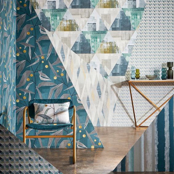 Geodesic Wallpaper 111700 by Harlequin in Emerald Linden Green
