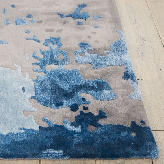 Prismatic Modern Abstract Rugs in PRS10 Blue Grey by Nourison