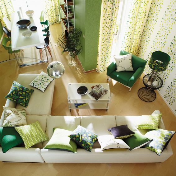 Berry Tree Wallpaper 110206 by Scion in Emerald Lime Chalk