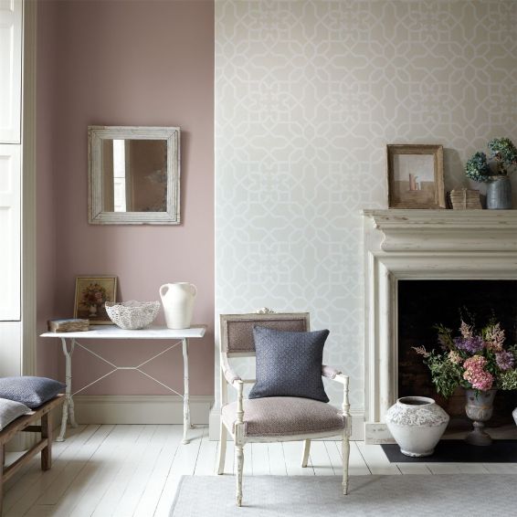 Mawton Wallpaper 216418 by Sanderson in Chalk Ivory White