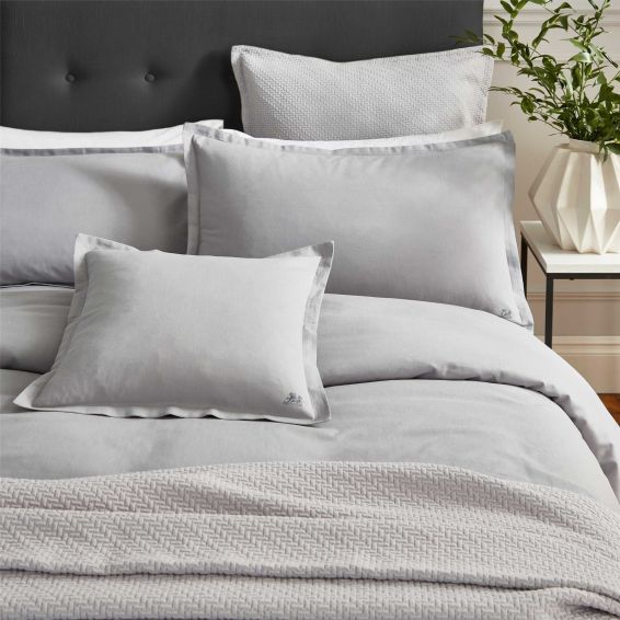 Muro Fine Lines Cotton Plain Dye Cushion in Grey
