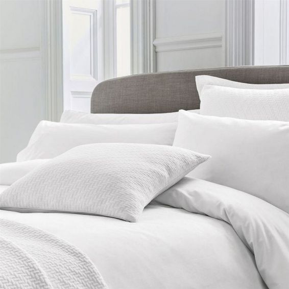 Andaz Feather Fine Linens Cotton Cushion in White