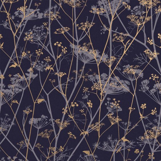 Wild Chervil Wallpaper 120399 by Clarissa Hulse in Blackberry Gold