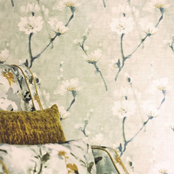 Eleni Floral Wallpaper 213026 by Sanderson in Grey Pearl