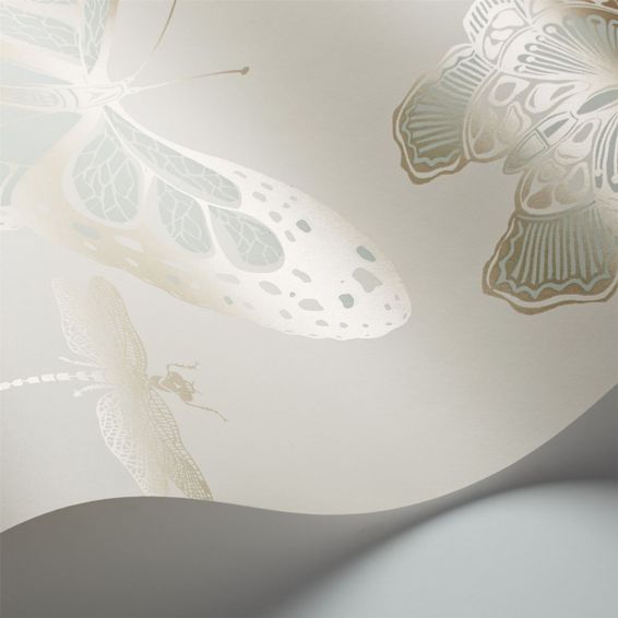 Butterflies & Dragonflies Wallpaper 15065 by Cole & Son in Duck Egg Green