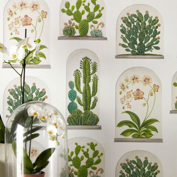 Terrariums Wallpaper 216655 by Sanderson in Chalk Green
