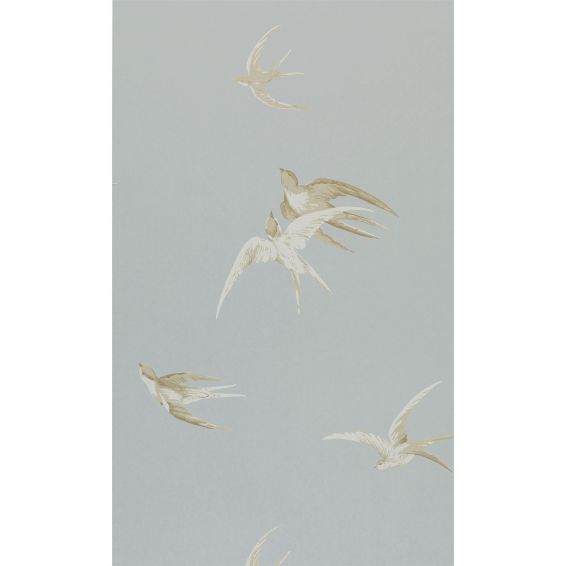 Swallows Wallpaper 104 by Sanderson in Silver Grey