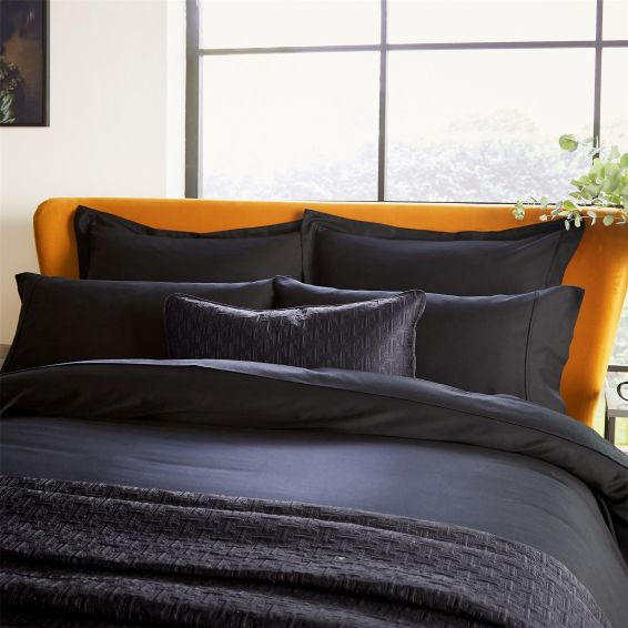 Plain Dye Cotton Bedding by Ted Baker in Black