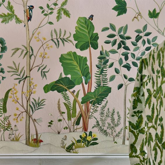 Sycamore & Oak Wallpaper Panel 217213 by Sanderson in Wild Rose