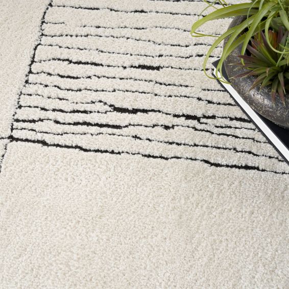 Modern Comfort MNC02 Geometric Rug by Nourison in Ivory Black