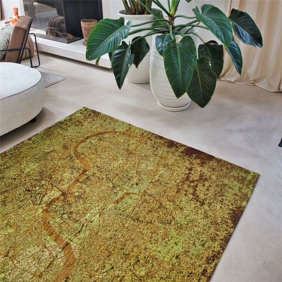Louis De Poortere Designer London Rugs in 9320 Green Meadows