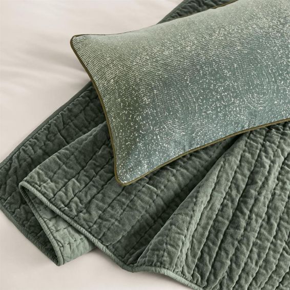 Aura Cushion by Bedeck of Belfast Rare Earth in Nettle Green