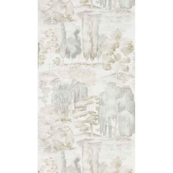 Waterperry Wallpaper 216280 by Sanderson in Ivory Stone