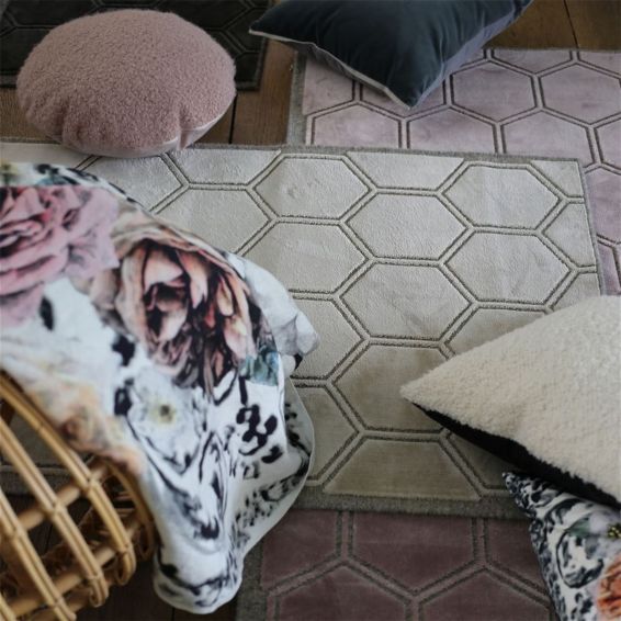 Manipur Geometric Runner Rug in Natural By Designers Guild