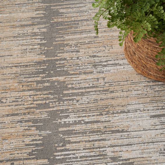 Abstract Hues ABH03 Rugs by Nourison in Grey Gold