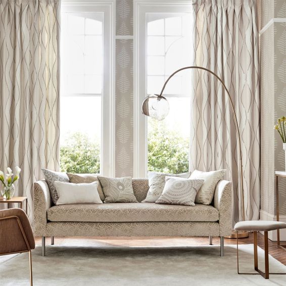 Lucielle Wallpaper 111896 by Harlequin in Chalk Linen Beige