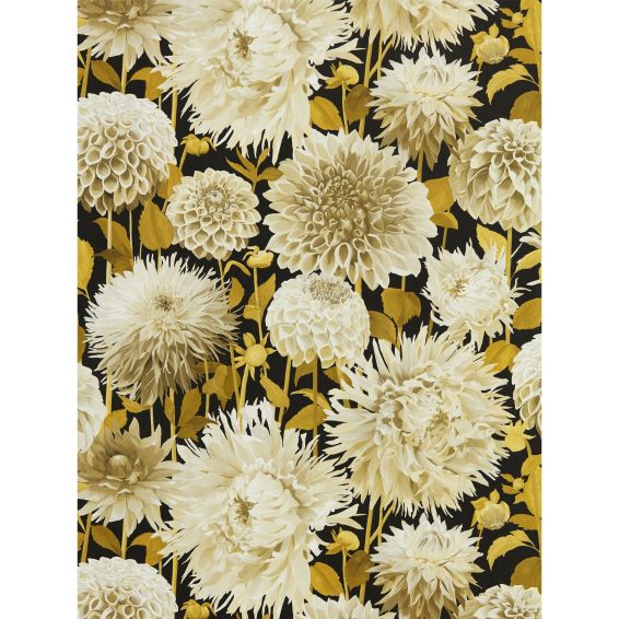 Dahlia Wallpaper 2112846 by Harlequin in Fig Blossom Nectar Black Earth