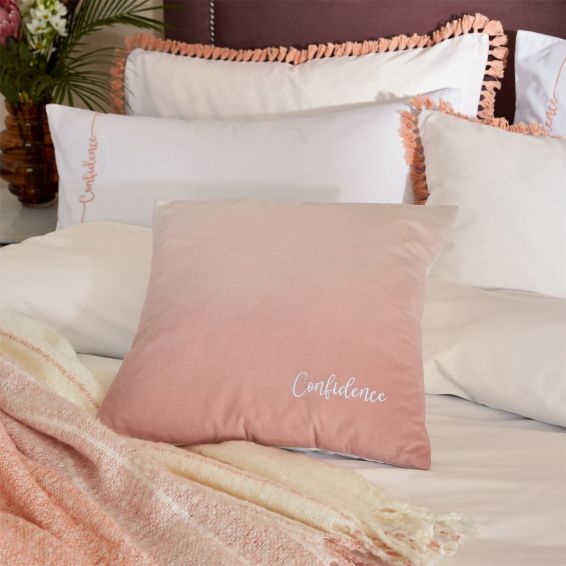 Confidence Ombre Cushion by Katie Piper in Grapefruit Pink