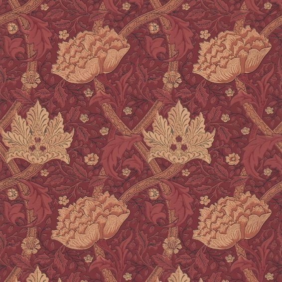 Windrush Wallpaper 6101 by Morris & Co in Dark Red Brick