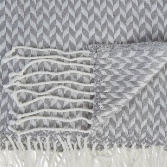 Arya Woven Throw by Laura Ashley in Steel Grey