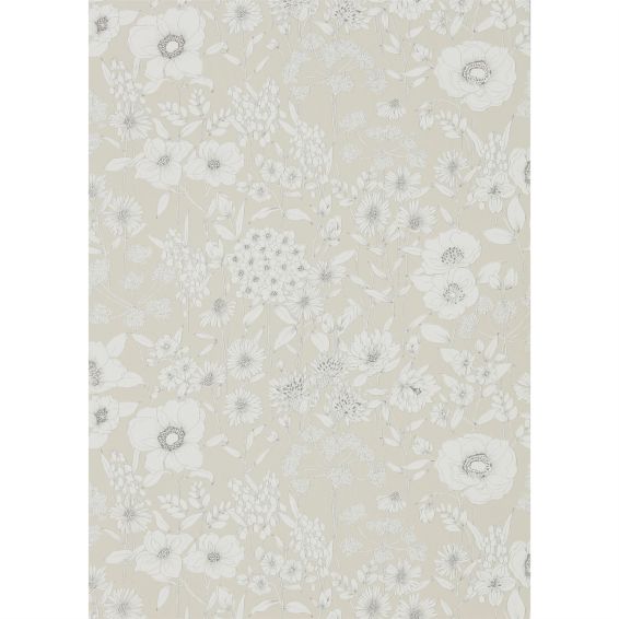 Maelee Wallpaper 216349 by Sanderson in Linen White