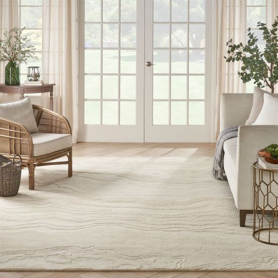 Graceful GRU01 Abstract Wool Rugs by Nourison in Ivory White