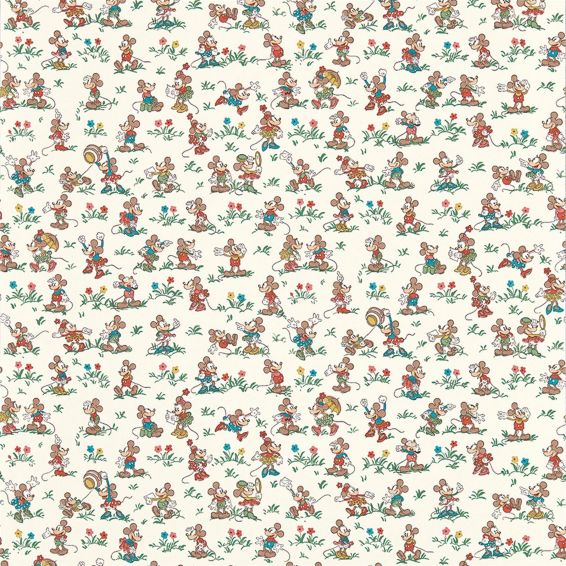 Mickey & Minnie Wallpaper 217263 by Disney Home x Sanderson in Allsorts