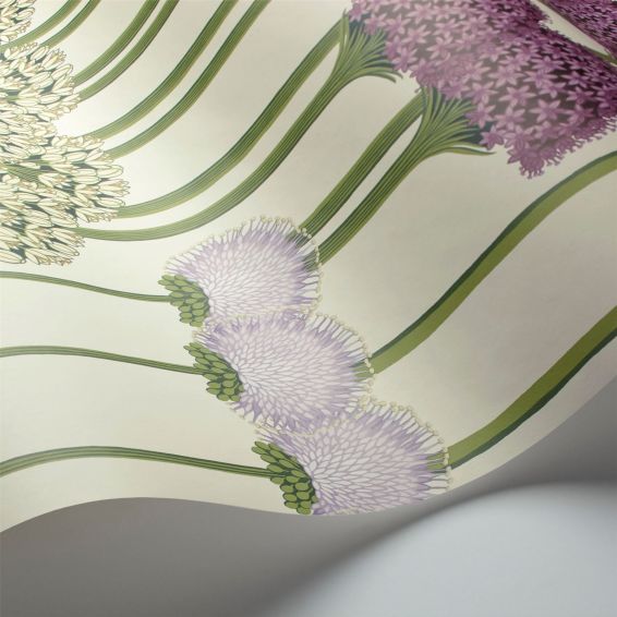Allium Wallpaper 12034 by Cole & Son in Mulberry Blush & Lilac on White