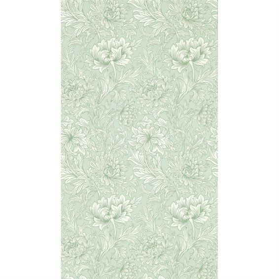 Chrysanthemum Toile Wallpaper 217069 by Morris & Co in Willow Green