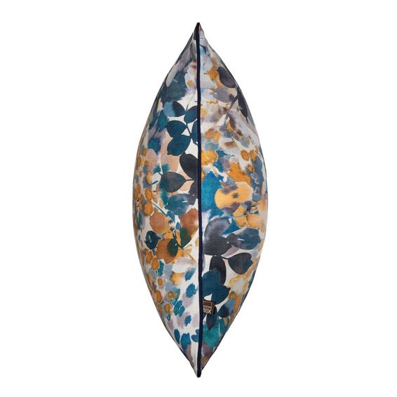 Amber Botanical Cushion in Blue Ochre Yellow