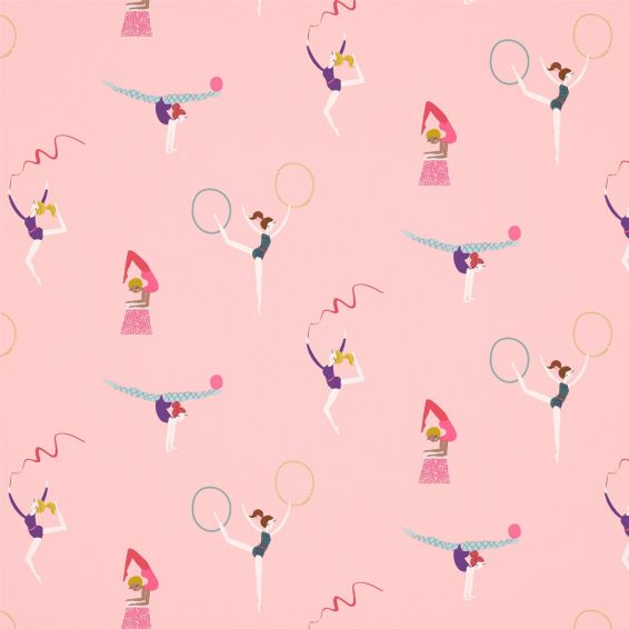 Balancing Act Wallpaper 112644 by Harlequin in Raspberry Blossom Grape