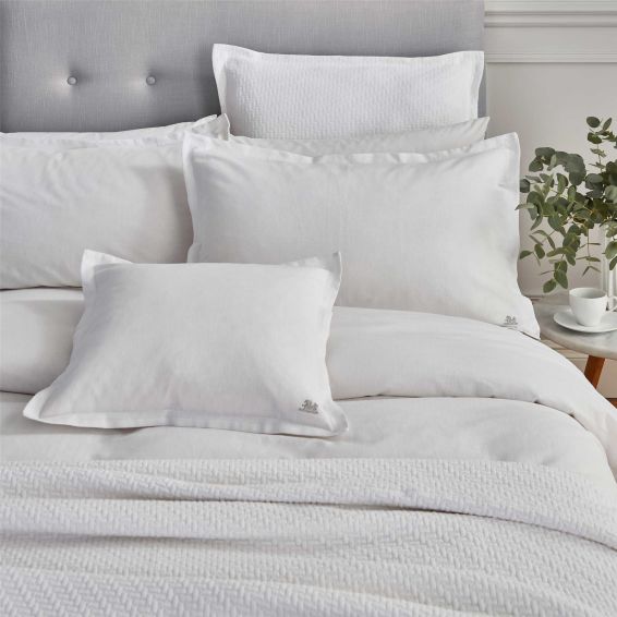 Muro Fine Lines Cotton Plain Dye Cushion in White