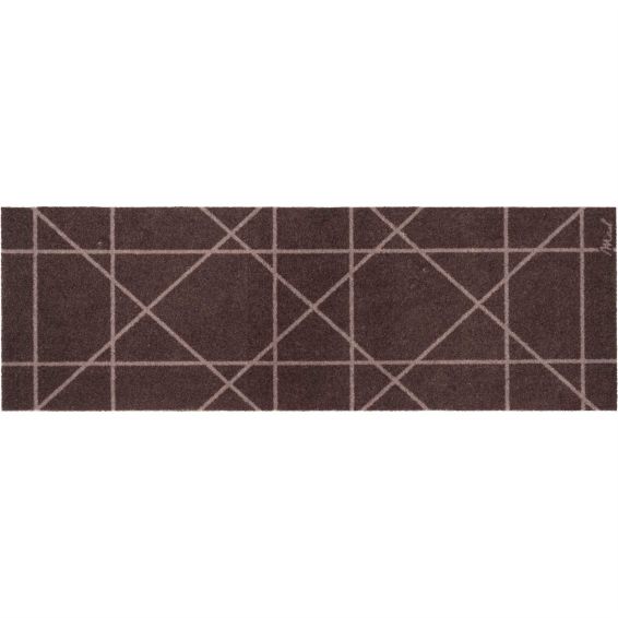 Camiel Geometric Washable Runner Mats in Brown