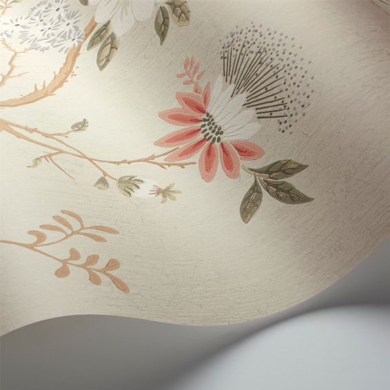 Camellia Wallpaper 8024 by Cole & Son in Coral Duck Egg