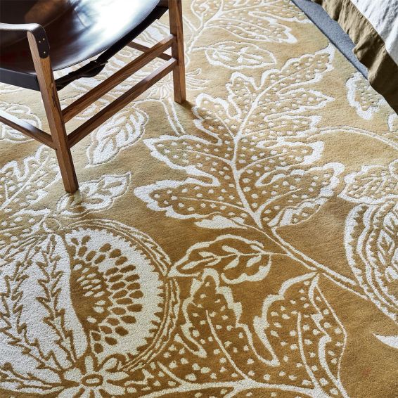 Cantaloupe Fruit Wool Rugs By Sanderson in Ochre Yellow